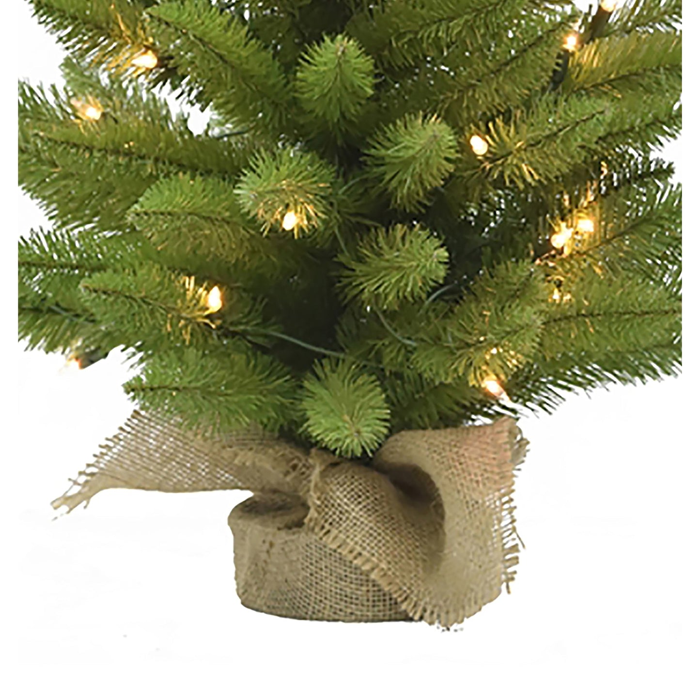 Perfect Holiday 3' Prelit Tabletop Christmas Tree with Burlap Base SpadezStore