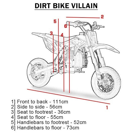 MotoTec Villain 52cc 2-Stroke Kids Gas Dirt Bike SpadezStore