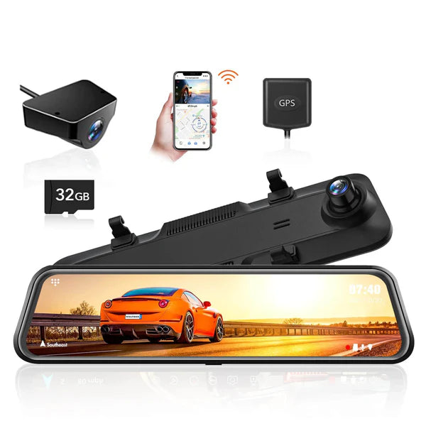 WOLFBOX G840H Wi-Fi Rear View Mirror Dash Cam SpadezStore